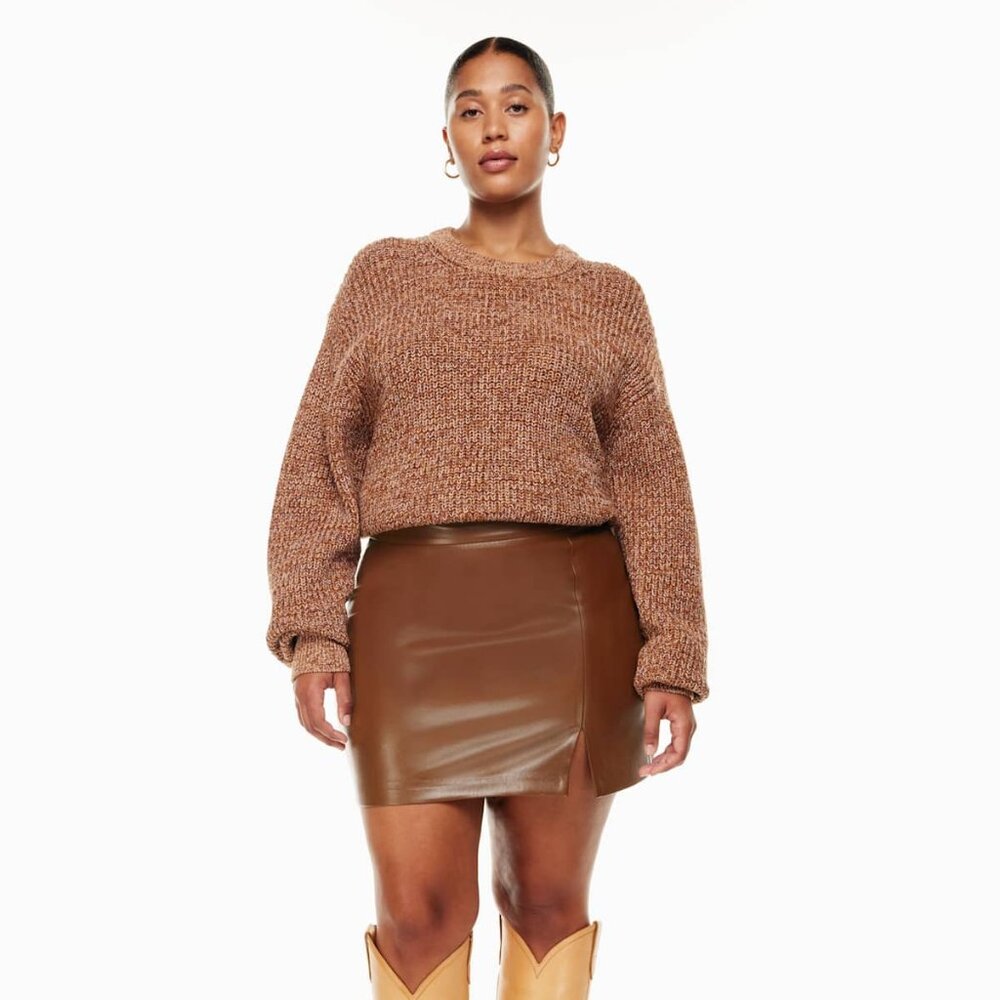 Aritzia Wilfred Brown Python Print Vegan Leather … - image 1